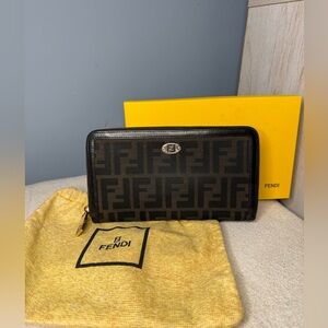 FENDI Zucca Long Zip Wallet